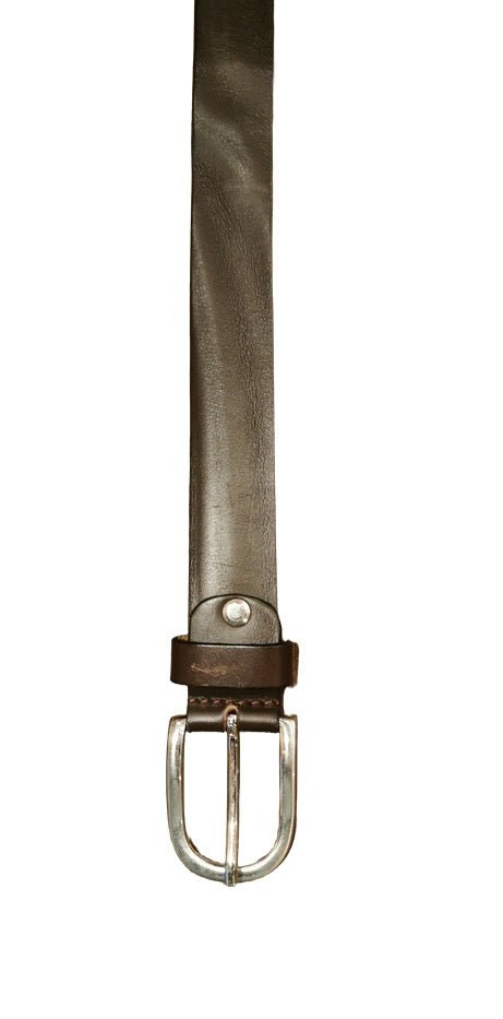 Cintura in cuoio effetto vintage Pelletteria Allegrini Filippo 2278/30 testa di moro - Pelletteria Allegrini