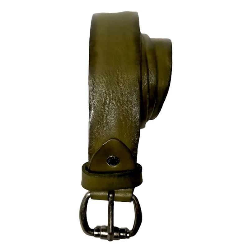 Cintura in cuoio Pelletteria Allegrini Filippo C8951 Verde - Pelletteria Allegrini