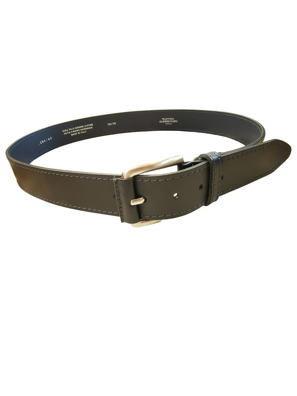 Cintura in pelle alta 4 cm Pelletteria Allegrini Filippo 094/40 Blu - Pelletteria Allegrini