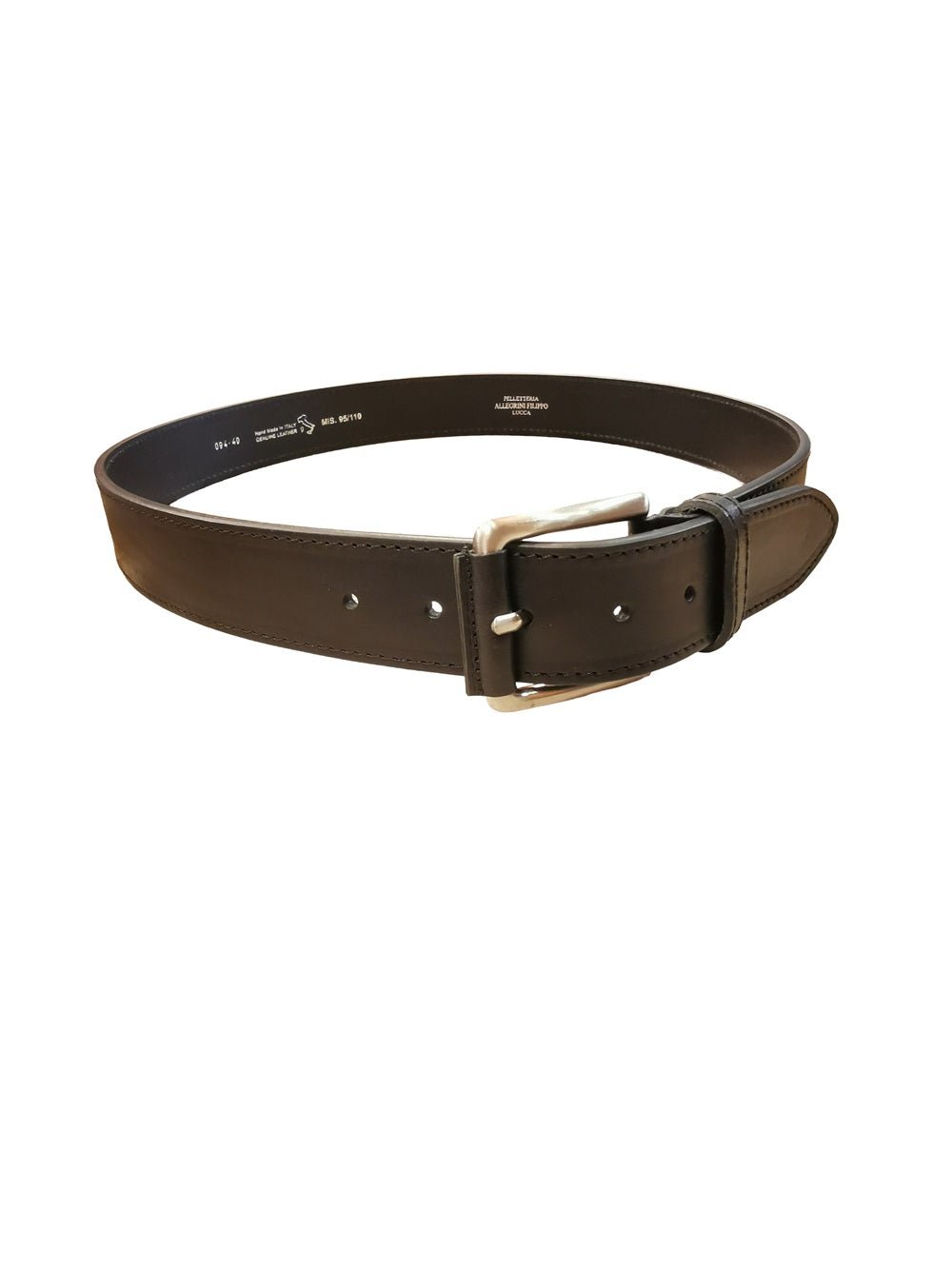 Cintura in pelle alta 4 cm Pelletteria Allegrini Filippo 094/40 Nero - Pelletteria Allegrini