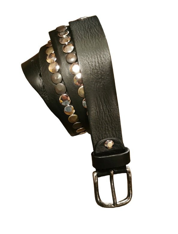 Cintura in pelle con borchie Pelletteria Allegrini Filippo 13/20 Nero - Pelletteria Allegrini