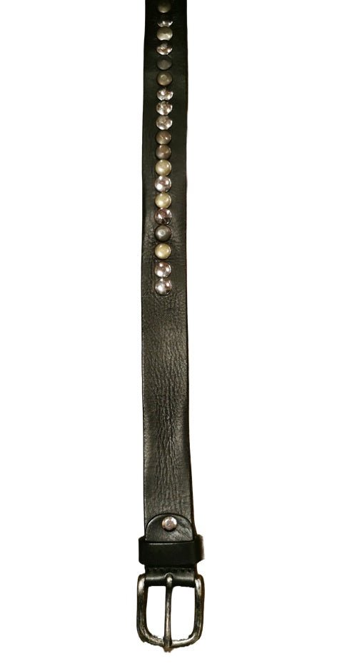 Cintura in pelle con borchie Pelletteria Allegrini Filippo 13/20 Nero - Pelletteria Allegrini