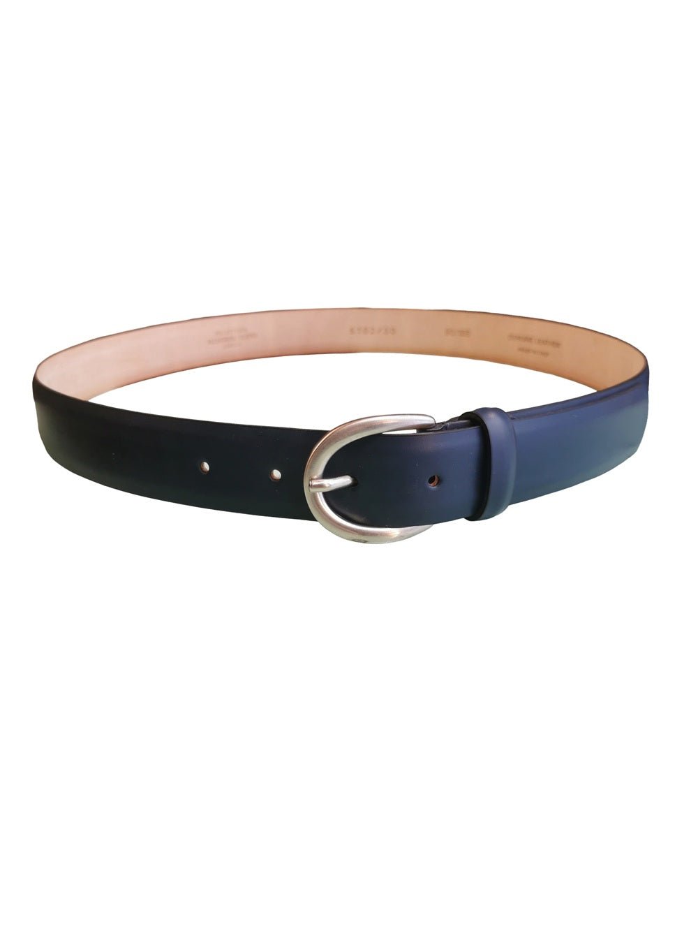 Cintura in pelle con fibbia arrotondata Pelletteria Allegrini Filippo 5102 Blu - Pelletteria Allegrini