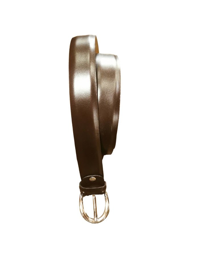 Cintura in pelle con fibbia arrotondata Pelletteria Allegrini Filippo 5102 Testa di moro - Pelletteria Allegrini