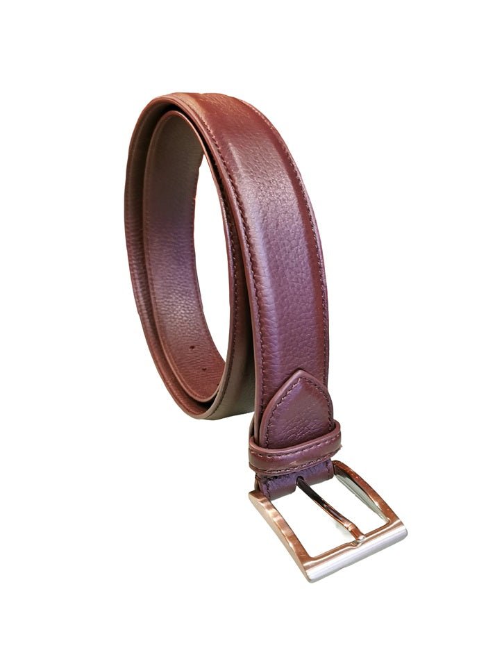 Cintura in pelle di cervo da uomo C102CER bordeaux - Pelletteria Allegrini