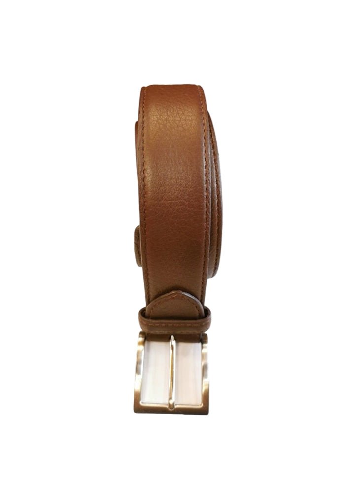 Cintura in pelle di cervo da uomo C102CER cognac - Pelletteria Allegrini