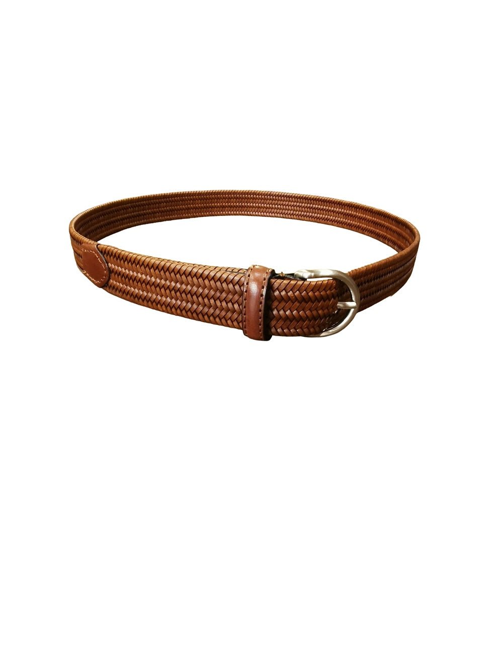Cintura in pelle intrecciata elasticizzata Pelletteria Allegrini Filippo 6135/30STOCK Cuoio - Pelletteria Allegrini