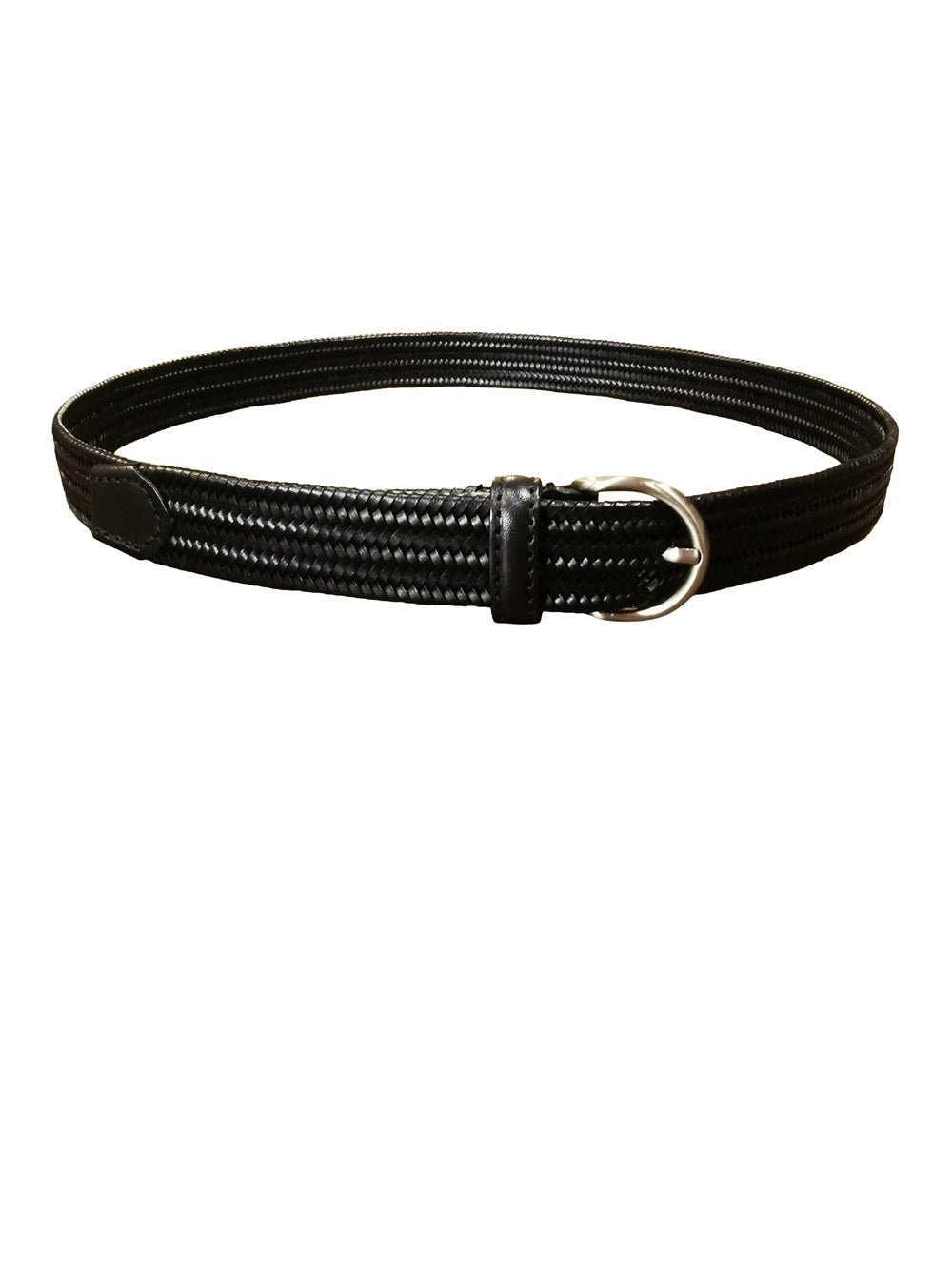 Cintura in pelle intrecciata elasticizzata Pelletteria Allegrini Filippo 6135/30STOCK Nero - Pelletteria Allegrini