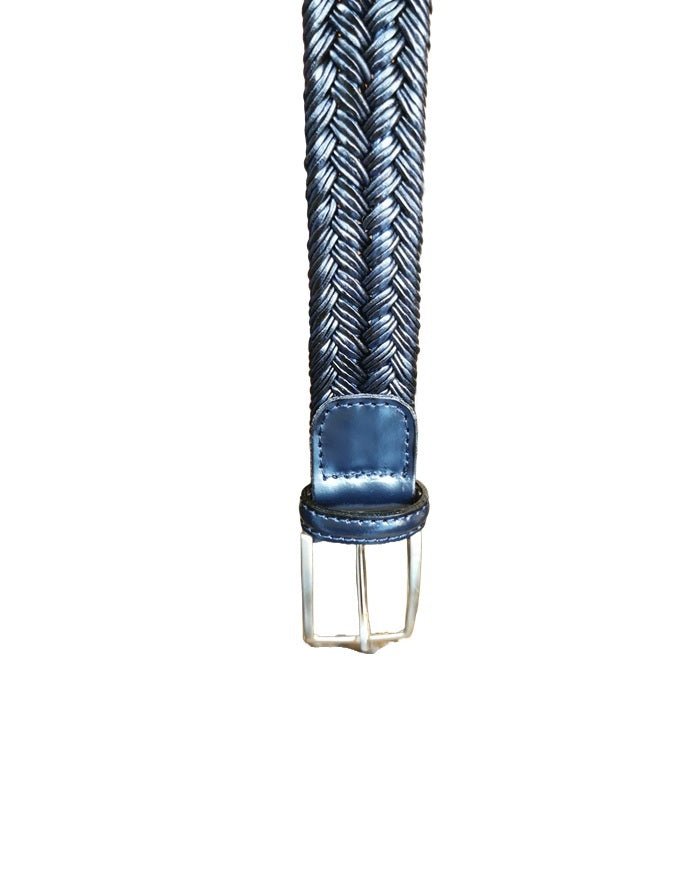 Cintura in pelle intrecciata Pelletteria Allegrini Filippo 6205STOCK blu - Pelletteria Allegrini