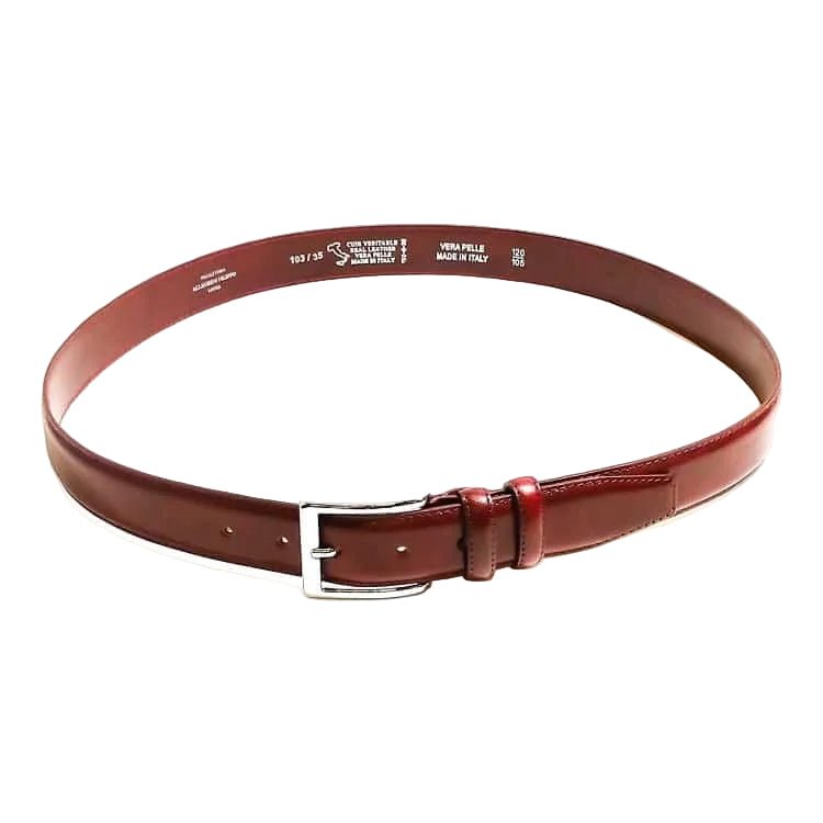 Cintura in pelle Pelletteria Allegrini Filippo 103/35 bordeaux - Pelletteria Allegrini