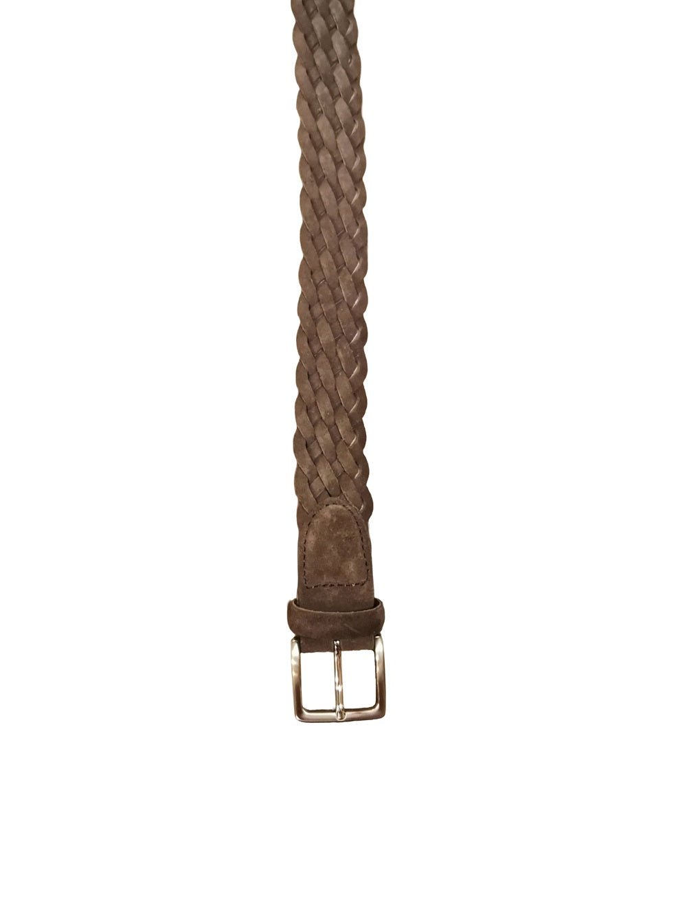 Cintura in pelle scamosciata intrecciata Pelletteria Allegrini Filippo 6121/3765 Testa di moro - Pelletteria Allegrini