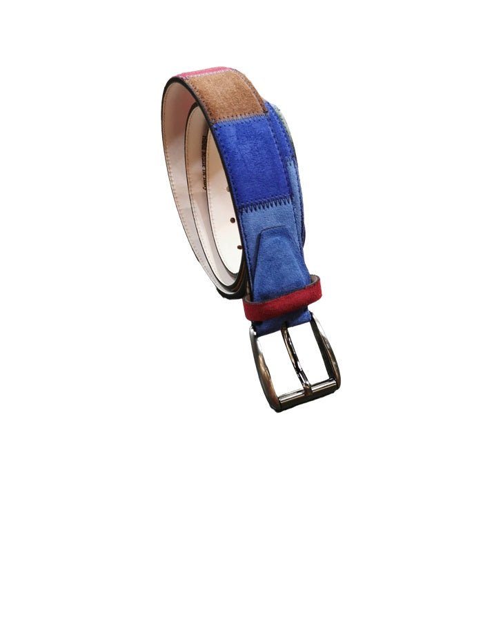 Cintura in pelle scamosciata patchwork Pelletteria Allegrini Filippo CSC59 bordeaux - Pelletteria Allegrini