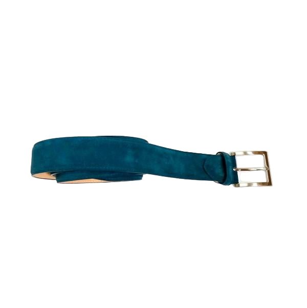 Cintura in pelle scamosciata Pelletteria Allegrini Filippo 728 blu - Pelletteria Allegrini