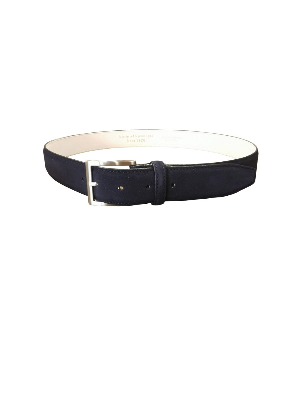 Cintura in pelle scamosciata Pelletteria Allegrini Filippo 728 Blu scuro