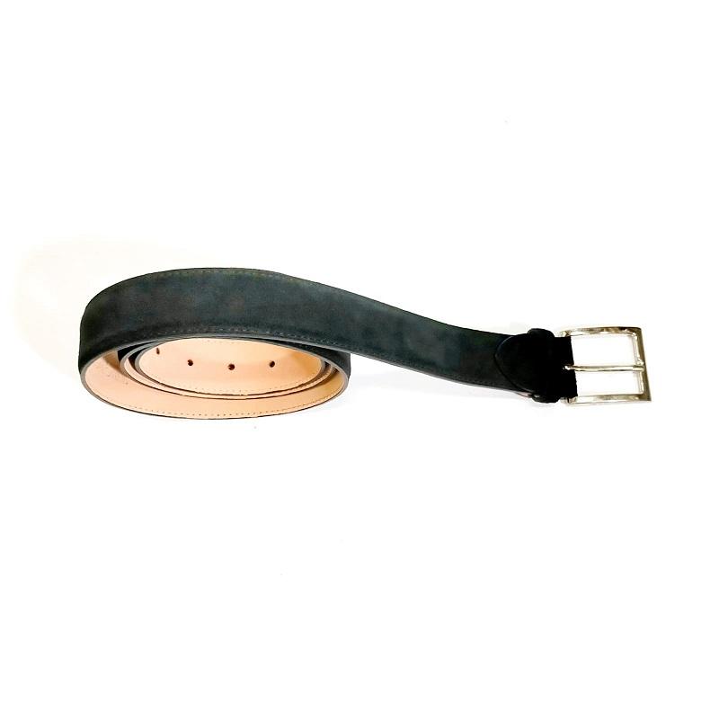 Cintura in pelle scamosciata Pelletteria Allegrini Filippo 728 nero - Pelletteria Allegrini