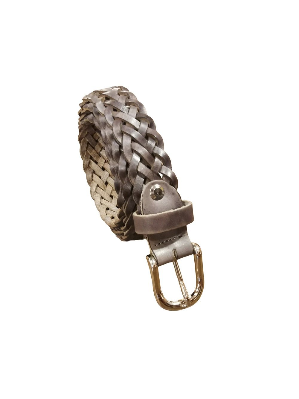 Cintura intrecciata alta 2,5 cm Pelletteria Allegrini Filippo SPIGA6CAPI Taupe - Pelletteria Allegrini