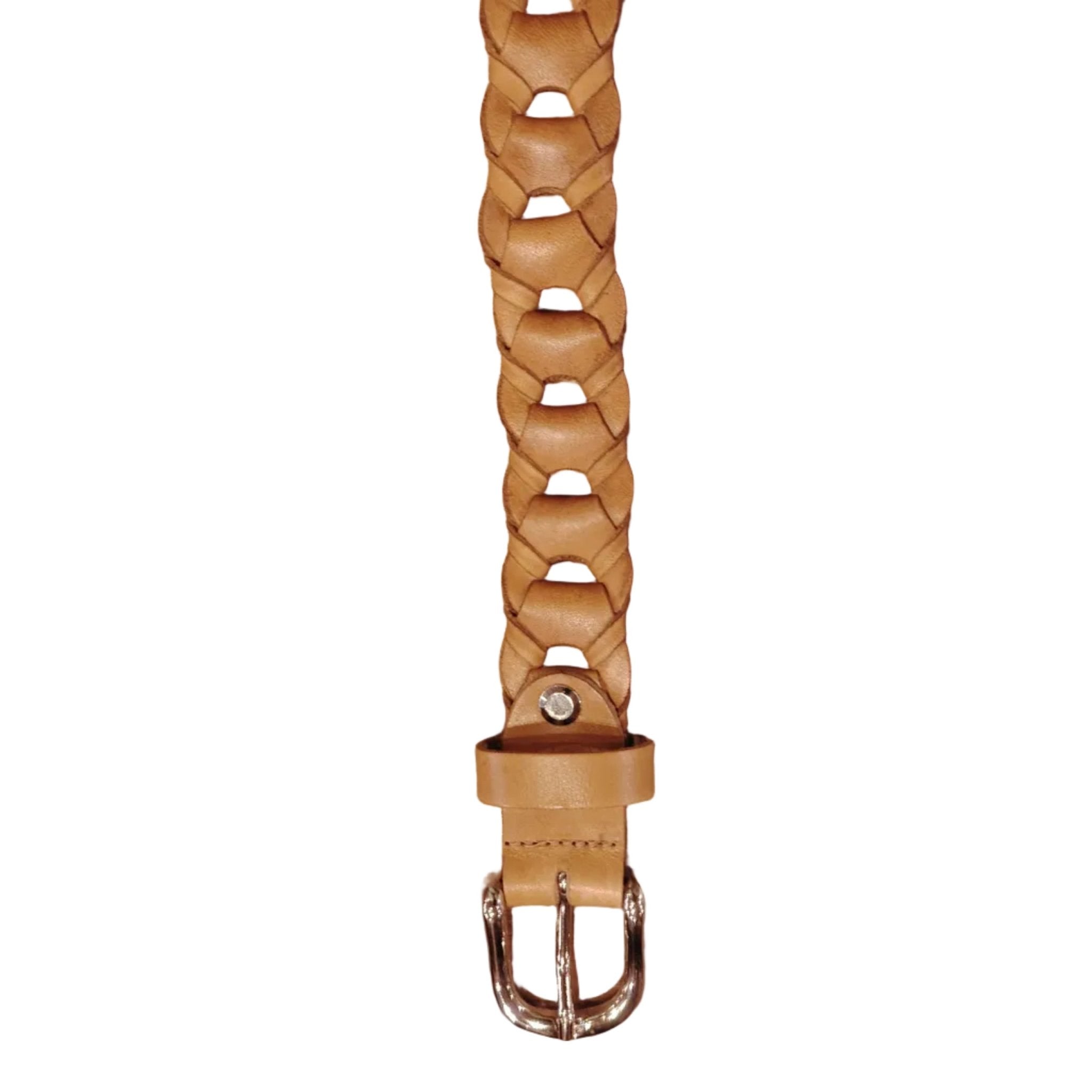 Cintura intrecciata alta 2,5 Pelletteria Allegrini Filippo TONDINO2501 Beige - Pelletteria Allegrini