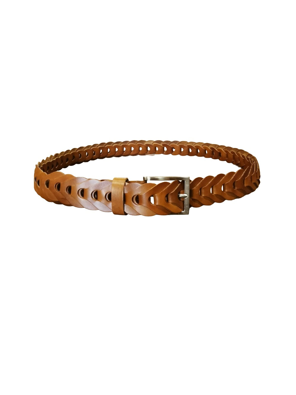 Cintura intrecciata alta 3,5 cm Pelletteria Allegrini Filippo PERA Cuoio
