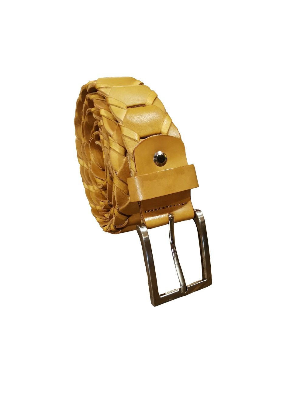 Cintura intrecciata alta 3,5 cm Pelletteria Allegrini Filippo TONDINO35 Beige - Pelletteria Allegrini