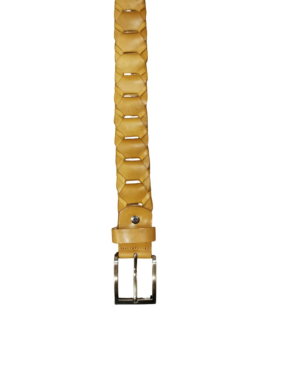 Cintura intrecciata alta 3,5 cm Pelletteria Allegrini Filippo TONDINO35 Beige - Pelletteria Allegrini