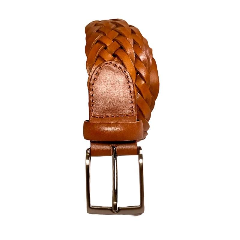 Cintura intrecciata in cuoio Pelletteria Allegrini Filippo 6183/7375 miele - Pelletteria Allegrini