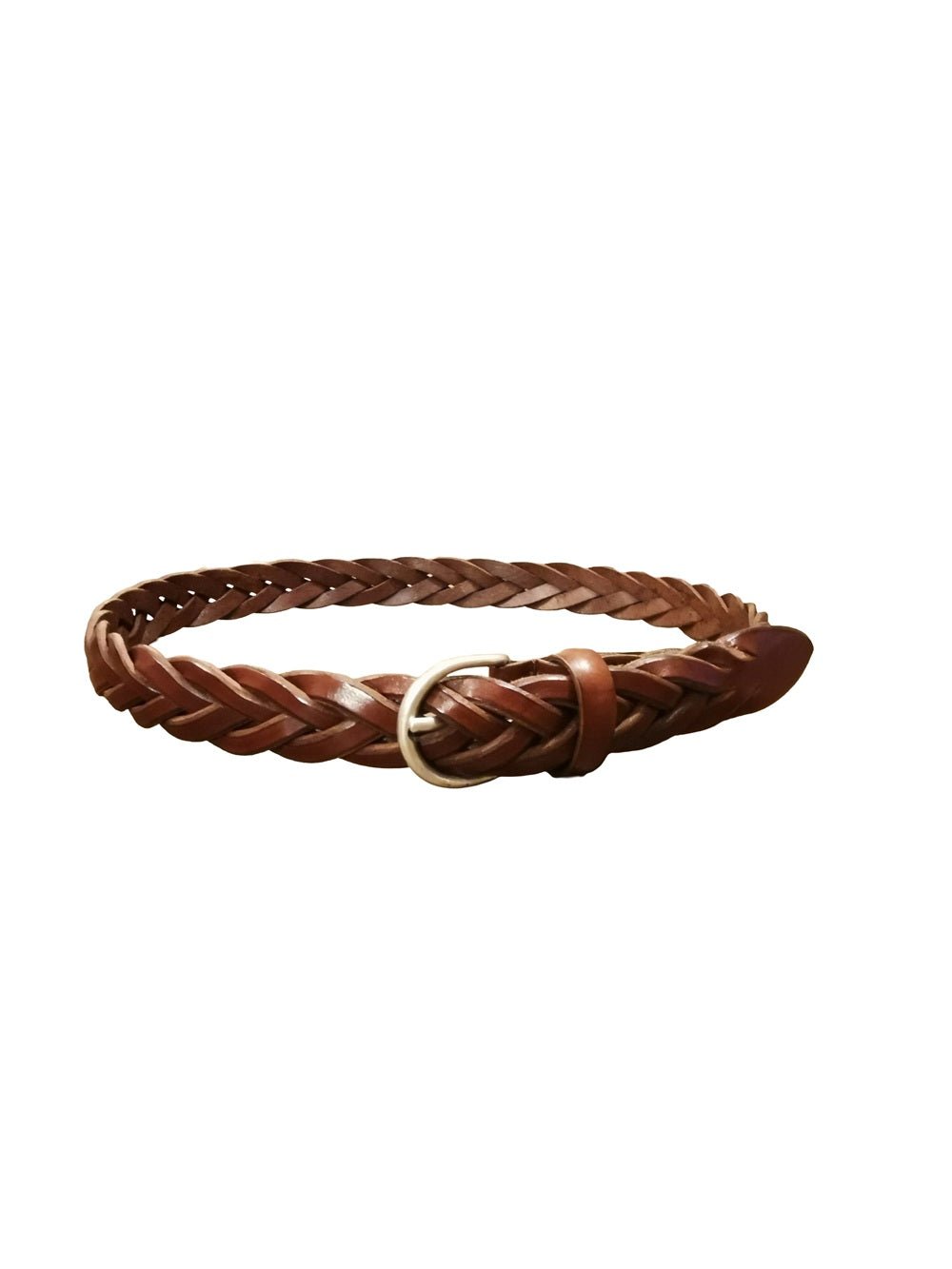 Cintura intrecciata in pelle alta 2,5 cm Pelletteria Allegrini Filippo 6096/7446 Cuoio - Pelletteria Allegrini
