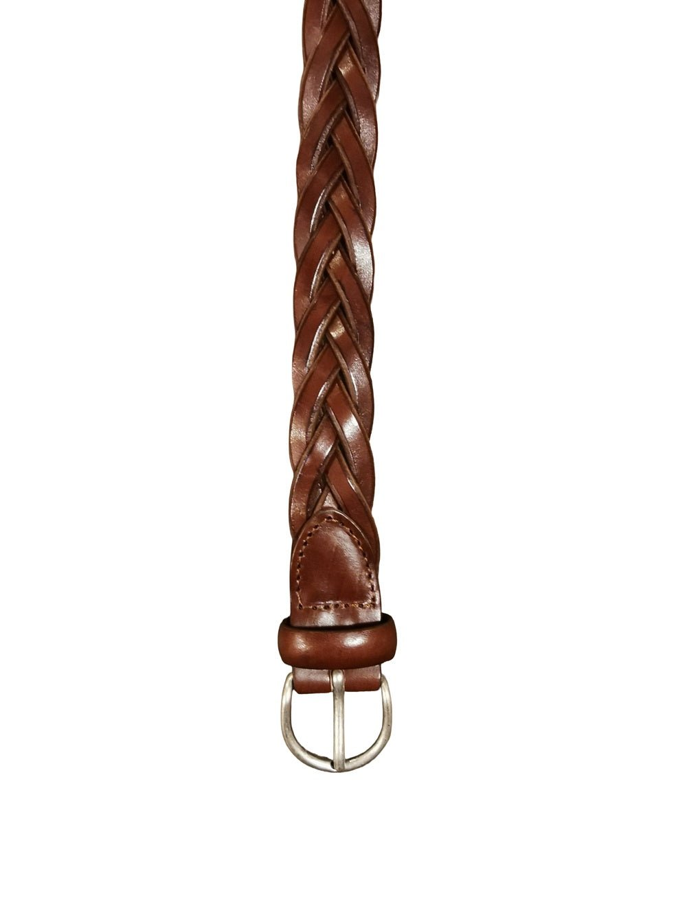 Cintura intrecciata in pelle alta 2,5 cm Pelletteria Allegrini Filippo 6096/7446 Cuoio - Pelletteria Allegrini