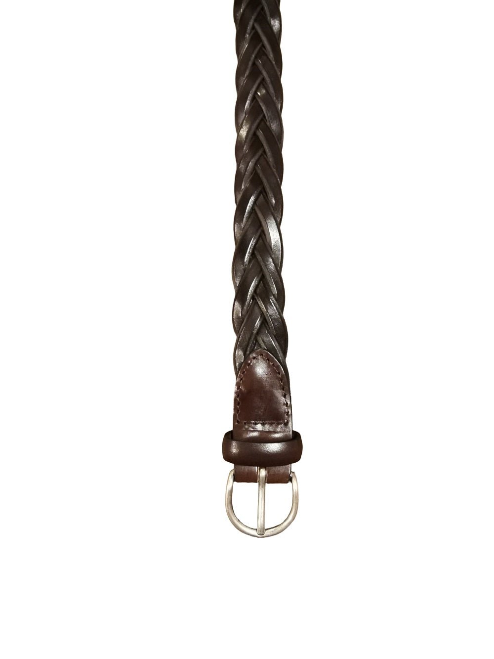 Cintura intrecciata in pelle alta 2,5 cm Pelletteria Allegrini Filippo 6096/7446 Testa di moro - Pelletteria Allegrini