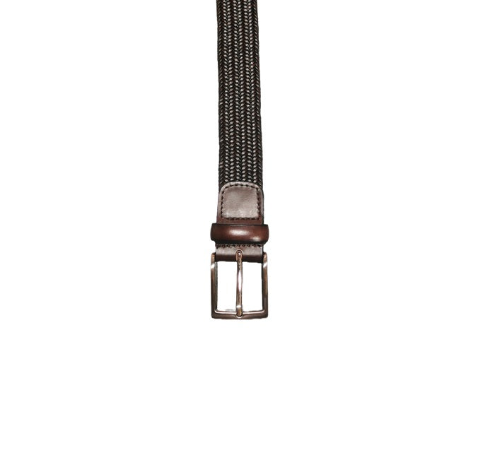 Cintura intrecciata in pelle elasticizzata Pelletteria Allegrini Filippo 6202/7375 Testa di moro
