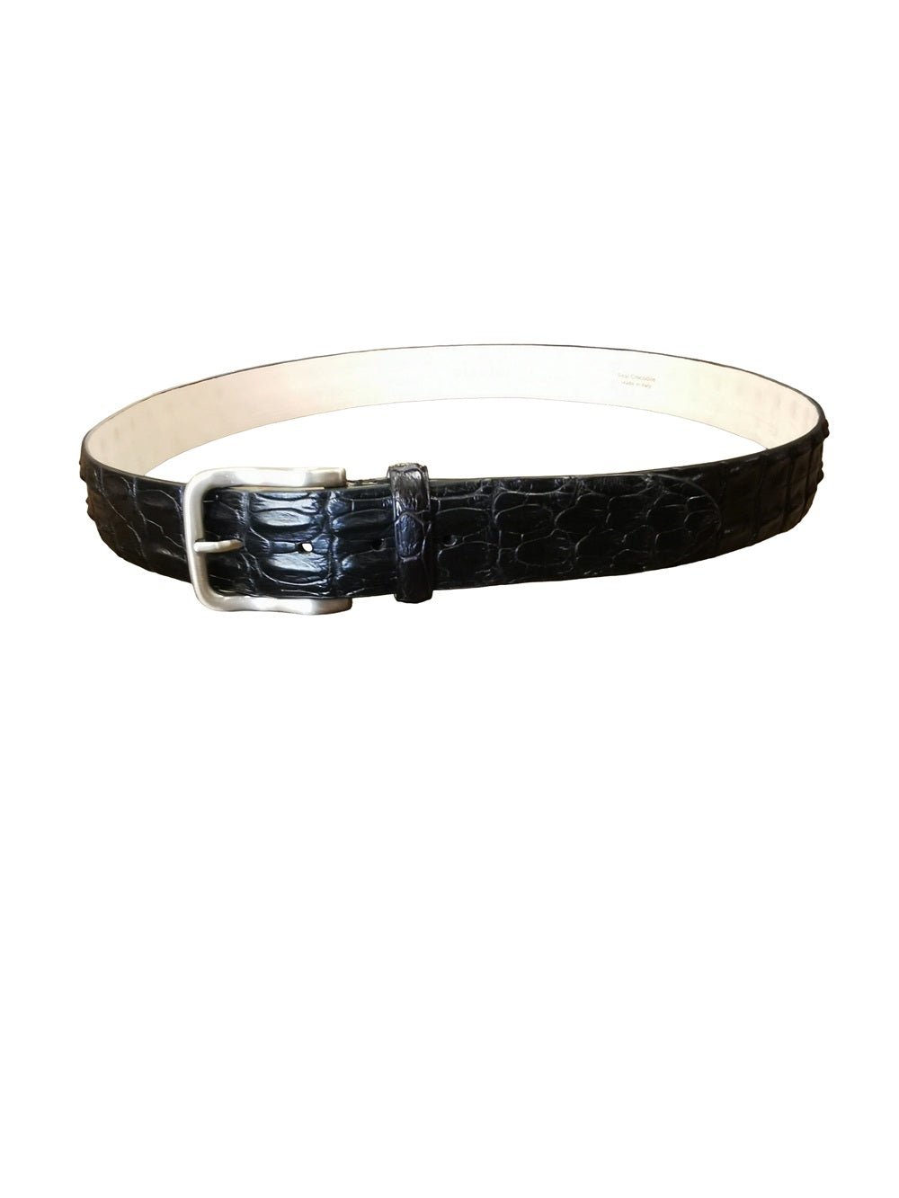 Cintura uomo in schiena di vero coccodrillo Pelletteria Allegrini Filippo C326 Nero - Pelletteria Allegrini