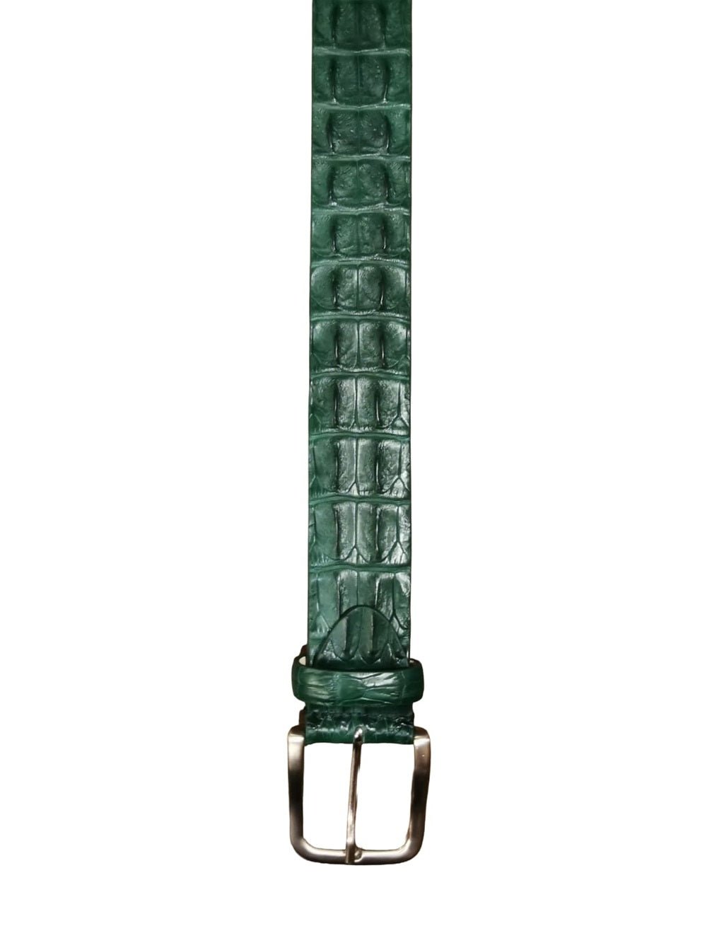 Cintura uomo in schiena di vero coccodrillo Pelletteria Allegrini Filippo C326 Verde smeraldo - Pelletteria Allegrini