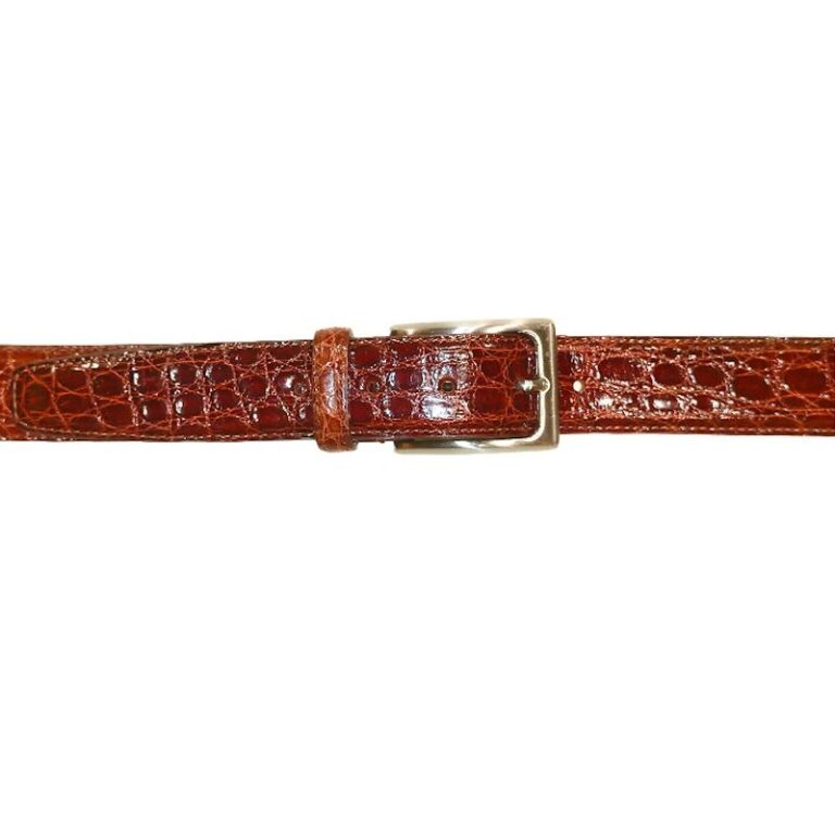 Cintura uomo in vero coccodrillo C102COC golden - Pelletteria Allegrini