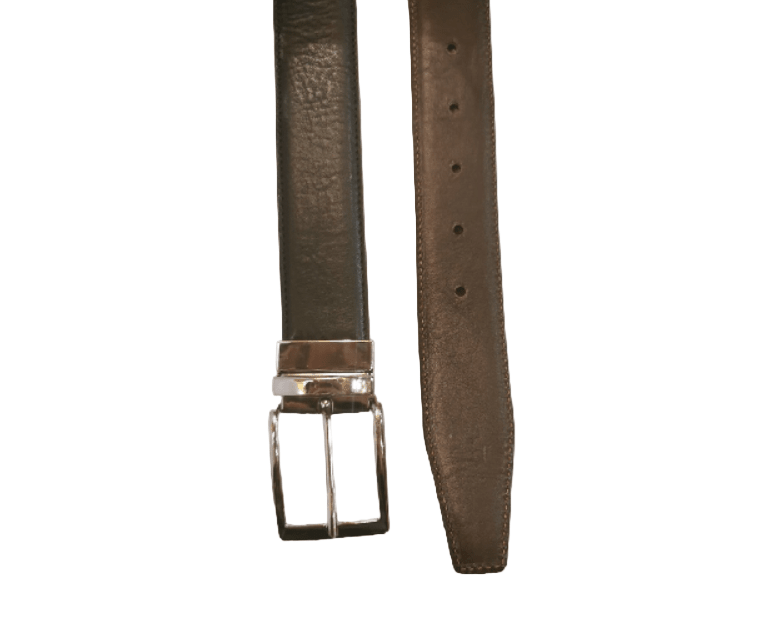 Cintura uomo reversibile con fibbia ad ardiglione Pelletteria Allegrini Filippo 122/35 Nero/Marrone - Pelletteria Allegrini