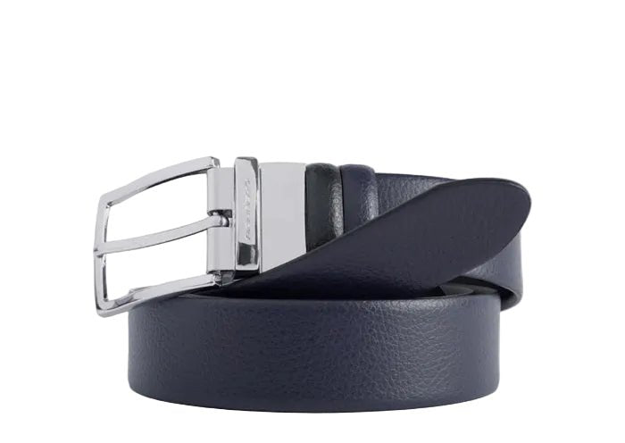 Cintura uomo reversibile con fibbia ad ardiglione Piquadro CU4209MO Nero/Blu - Pelletteria Allegrini