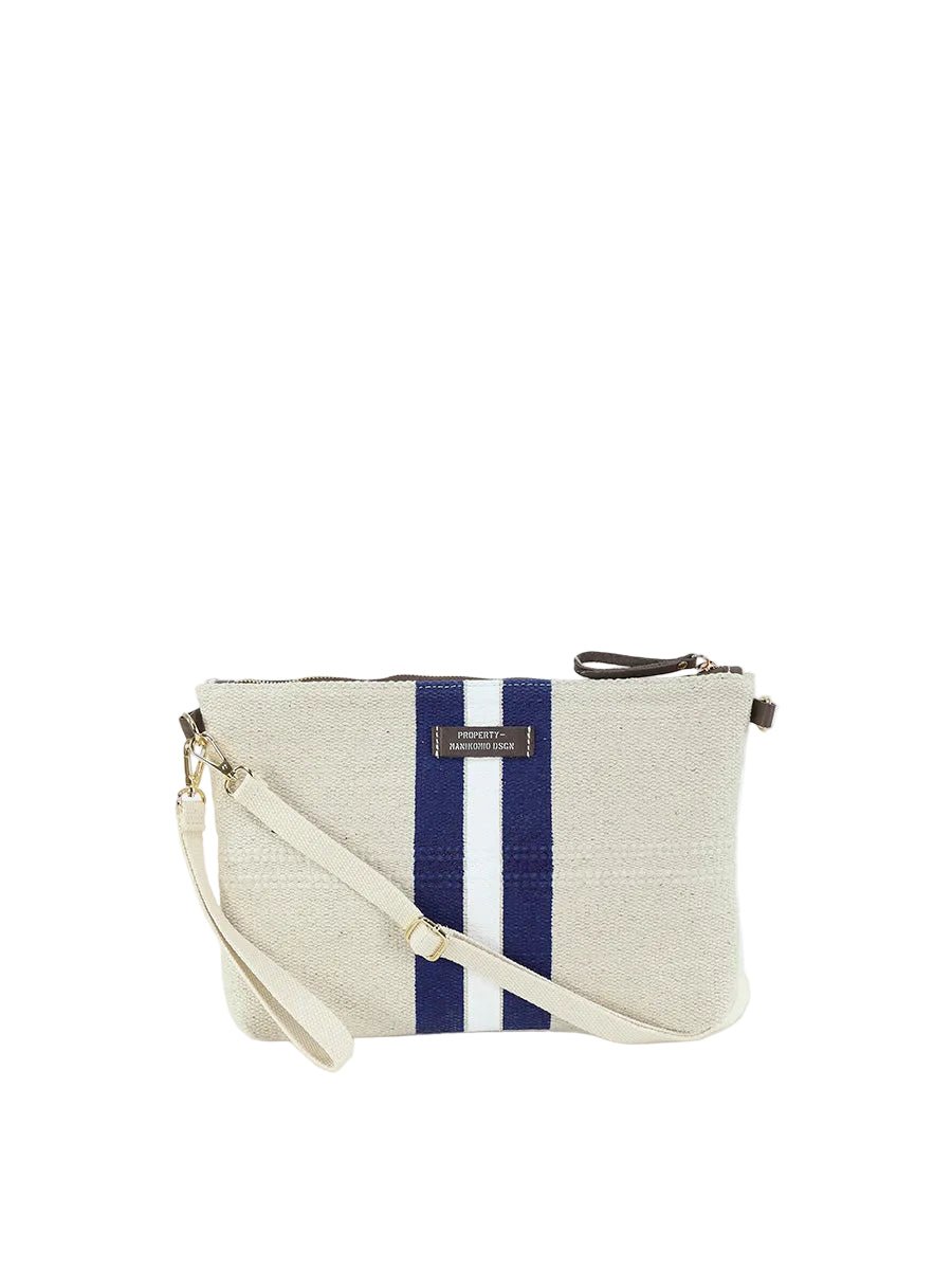 Clutch in tessuto Manikomio Blu - Pelletteria Allegrini
