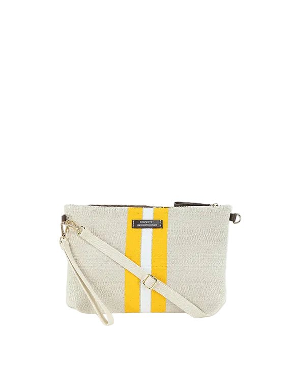 Clutch in tessuto Manikomio Giallo - Pelletteria Allegrini