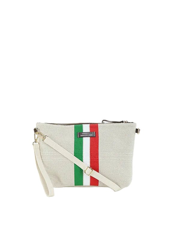 Clutch in tessuto Manikomio Italian flag - Pelletteria Allegrini