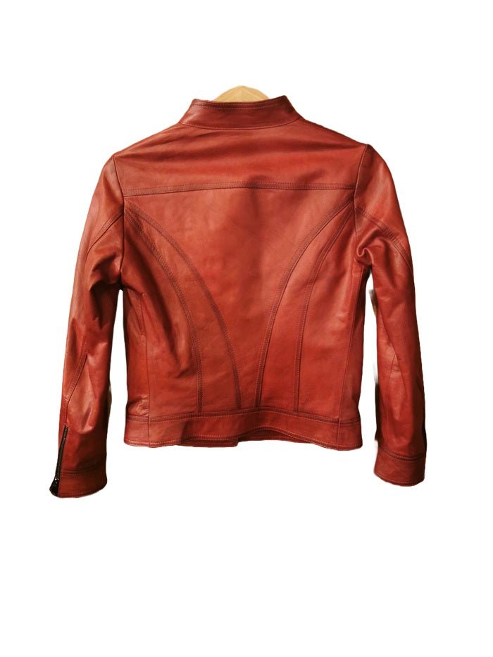 Giacca donna in pelle Pelletteria Allegrini Filippo GAYA Rosso - Pelletteria Allegrini