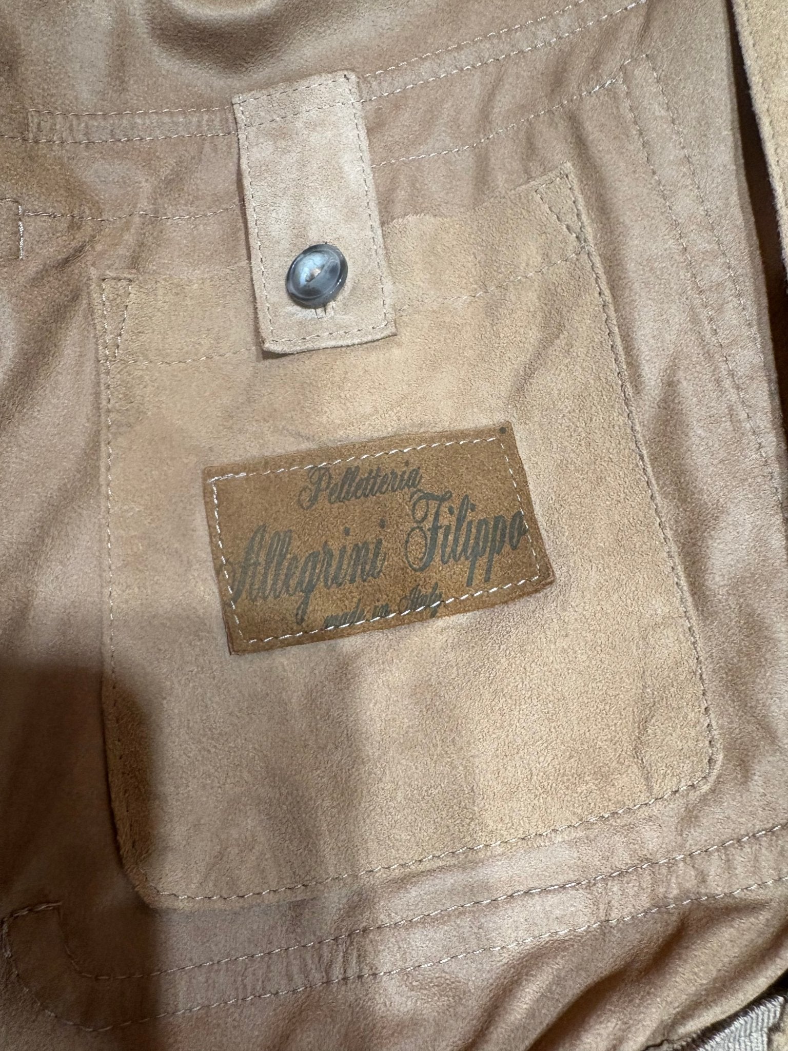 Giacca in camoscio Pelletteria Allegrini Filippo RINALDO Biscotto - Pelletteria Allegrini