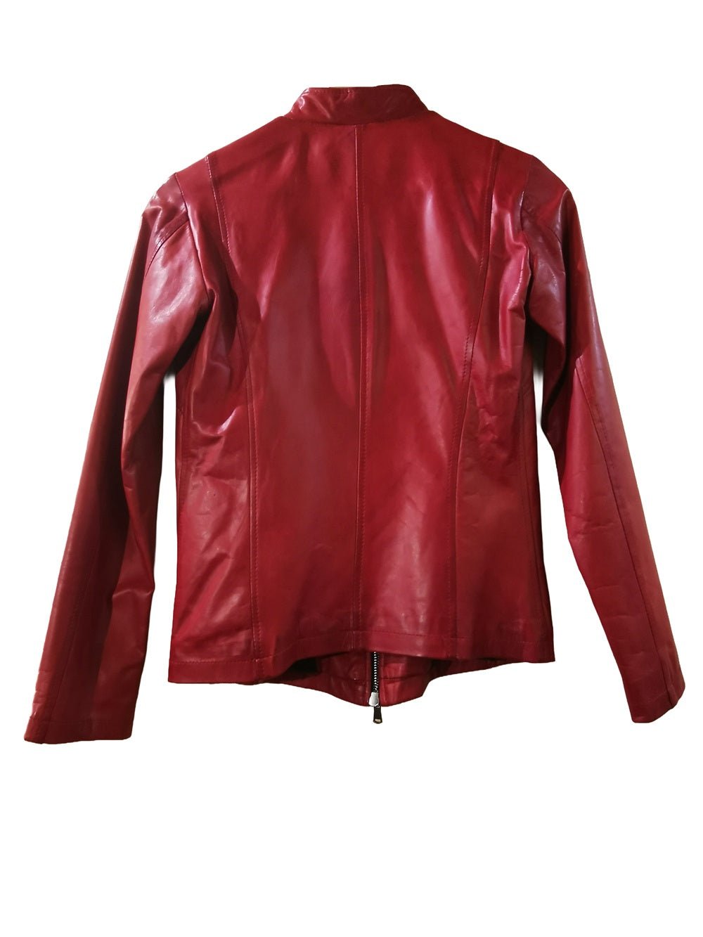 Giacca in pelle donna tamponata a mano Pelletteria Allegrini Filippo ROMANA tuscany Rosso - Pelletteria Allegrini