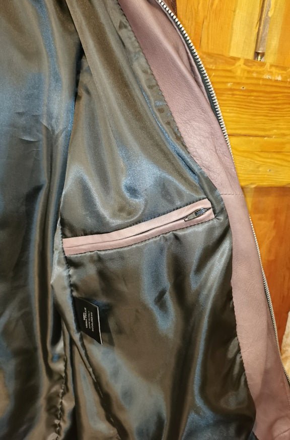 Giacca in pelle tamponata a mano Pelletteria Allegrini Filippo TAORMINA ROCK Tek - Pelletteria Allegrini