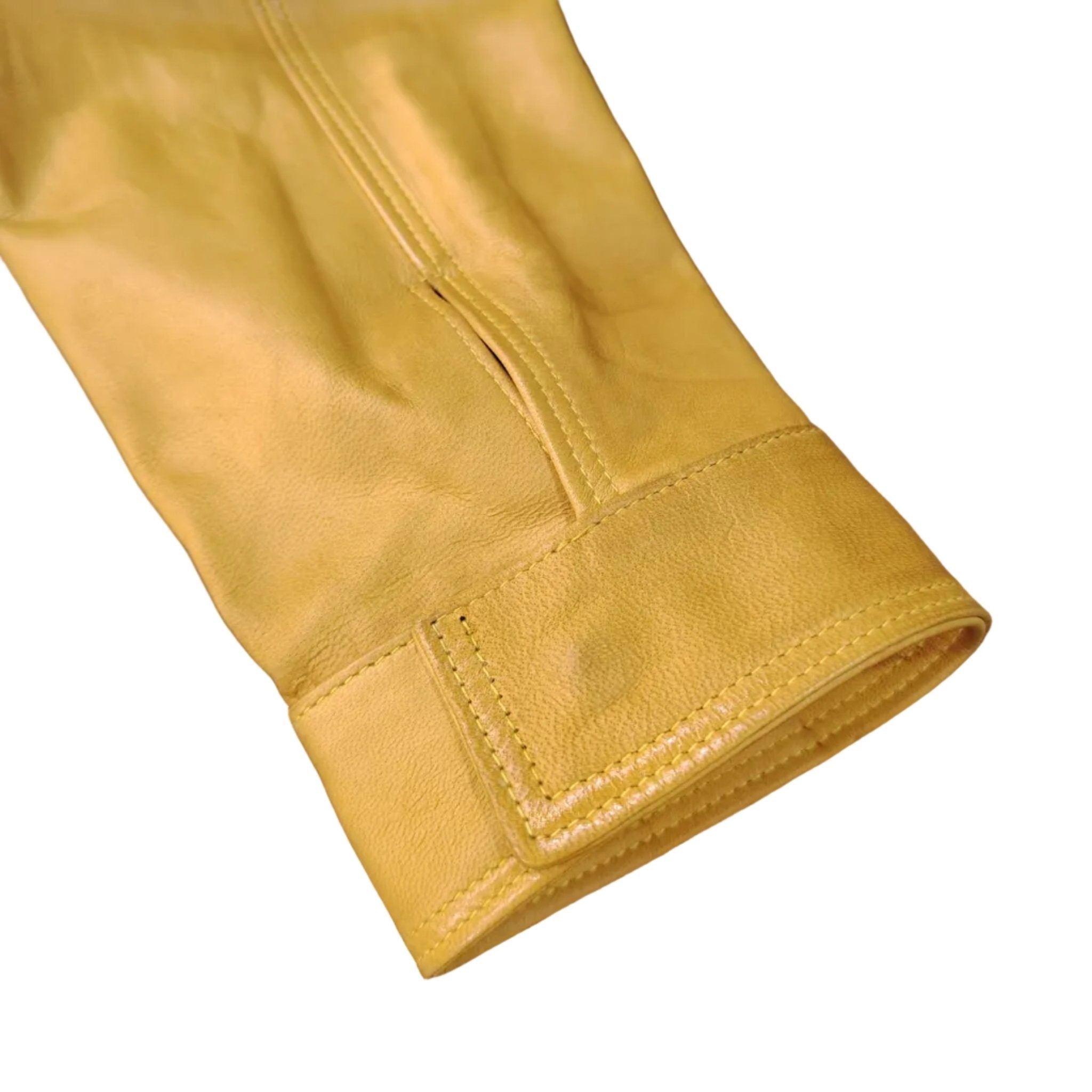 Giacca in pelle uomo tamponata a mano Pelletteria Allegrini Filippo PEGASO tuscany Giallo - Pelletteria Allegrini