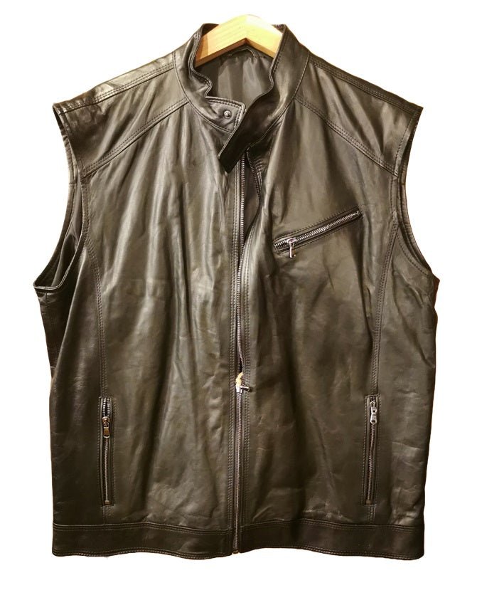 GILET in pelle Pelletteria Allegrini Filippo Nero - Pelletteria Allegrini