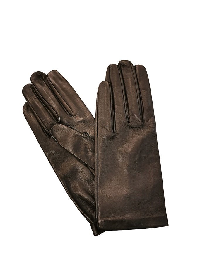 Guanto da donna in pelle liscia foderato in seta Pelletteria Allegrini Filippo G303S Nero - Pelletteria Allegrini