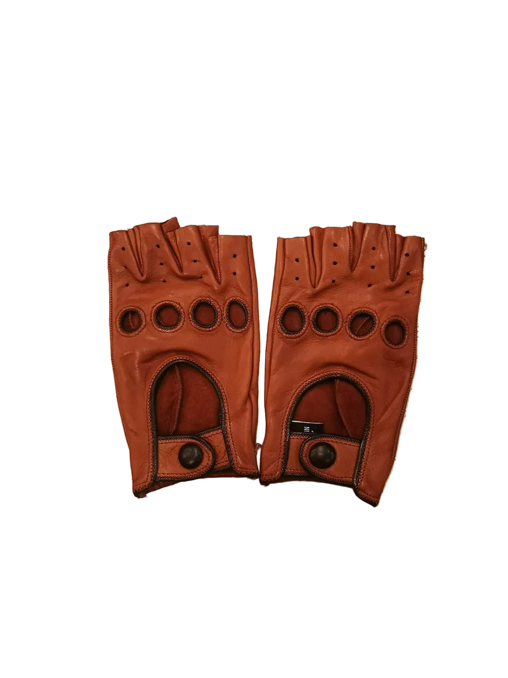 Allegrini Filippo G2530D Women's Fingerless Leather Driving Gloves Leather/Dark Brown