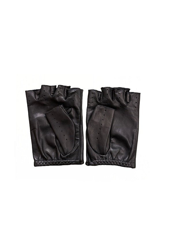 Guanto da guida in pelle mezze dita donna Pelletteria Allegrini Filippo G2530D Nero - Pelletteria Allegrini