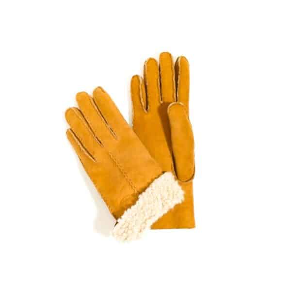 Guanto donna in camoscio e lana merinos Pelletteria Allegrini Filippo G307 giallo - Pelletteria Allegrini