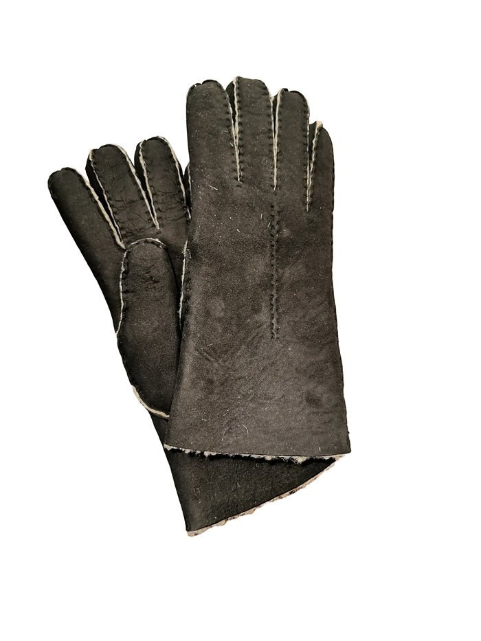Guanto donna in camoscio e lana merinos Pelletteria Allegrini Filippo G307 nero - Pelletteria Allegrini