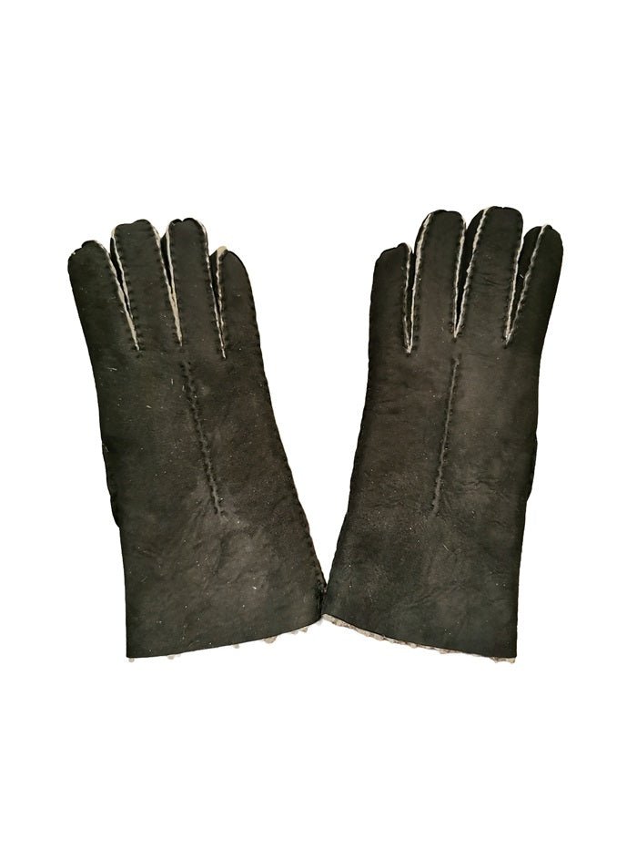 Guanto donna in camoscio e lana merinos Pelletteria Allegrini Filippo G307 nero - Pelletteria Allegrini