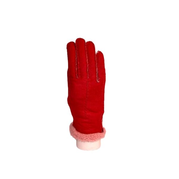 Guanto donna in camoscio e lana merinos Pelletteria Allegrini Filippo G307 rosso - Pelletteria Allegrini